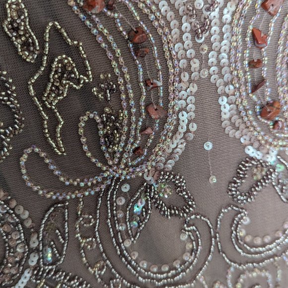 Vintage Sue Wong Mauve Beaded Formal Dress - Picture 4 of 7